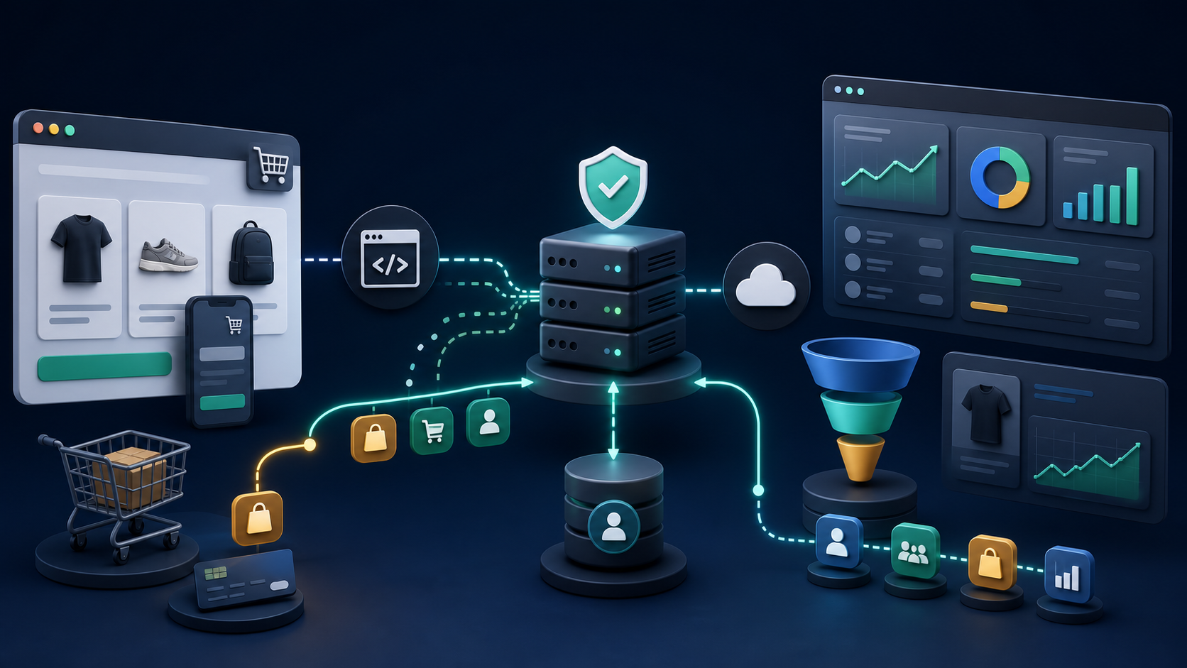 Diagrama de Pixel e evento server-side usando o mesmo identificador para deduplicação